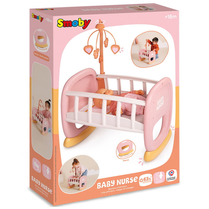 Leagan pentru papusa Smoby Baby Nurse Baby's Cot cu carusel 5 ani + [6]