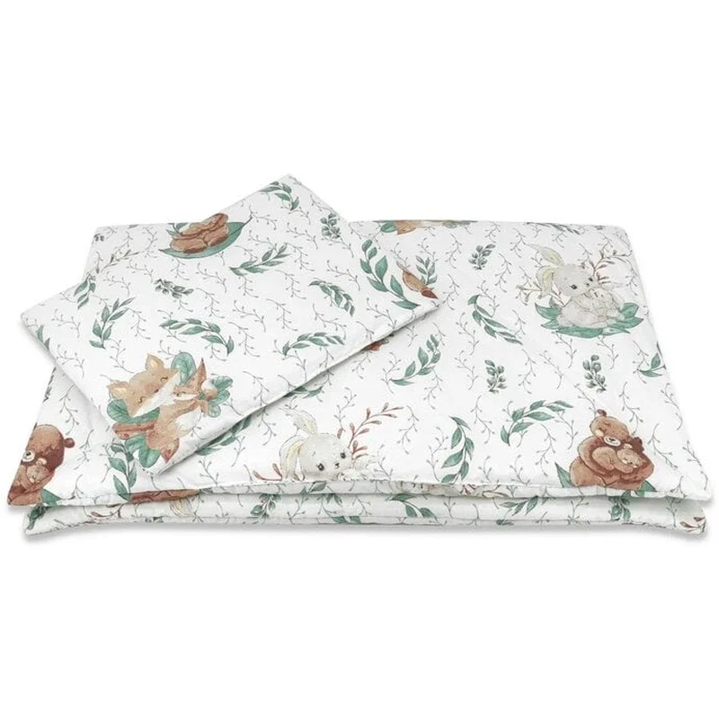 Lenjerie patut cu 5 piese, MimiNu, Cu cearceaf 120x60 cm, Pilota, Pernuta, 2 aparatori, bumbac 100%, Lulu Natural [6]