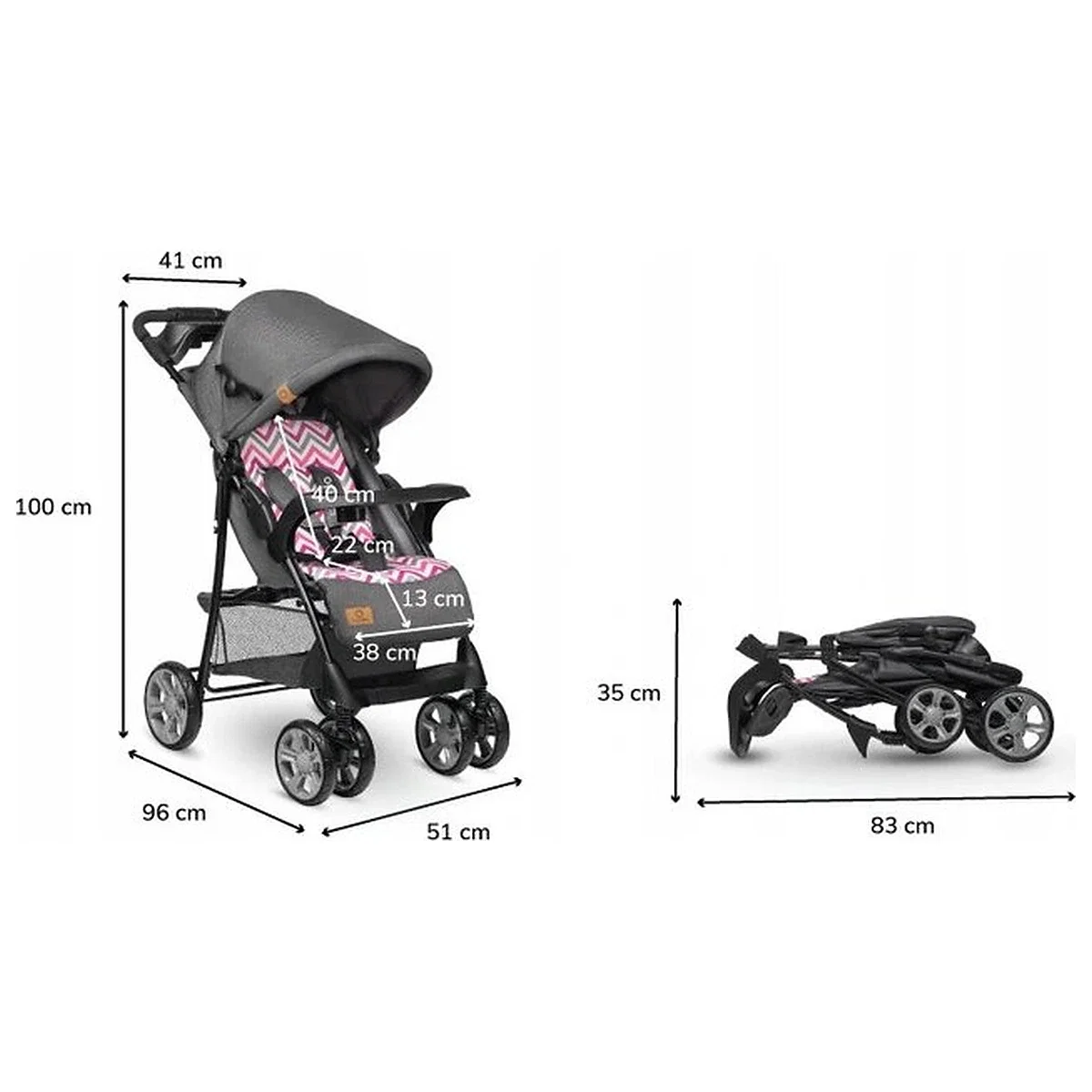 Lionelo - Carucior sport Emma Plus, Cu tavita, 2 Suporturi pentru pahar, Geanta accesorii, Conform cu standardul [18]
