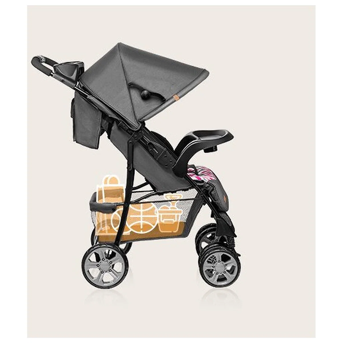 Lionelo - Carucior sport Emma Plus, Cu tavita, 2 Suporturi pentru pahar, Geanta accesorii, Conform cu standardul [21]
