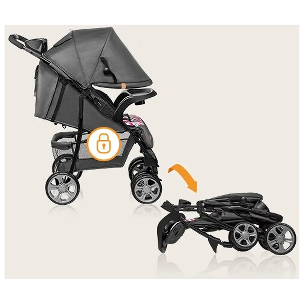 Lionelo - Carucior sport Emma Plus, Cu tavita, 2 Suporturi pentru pahar, Geanta accesorii, Conform cu standardul [23]