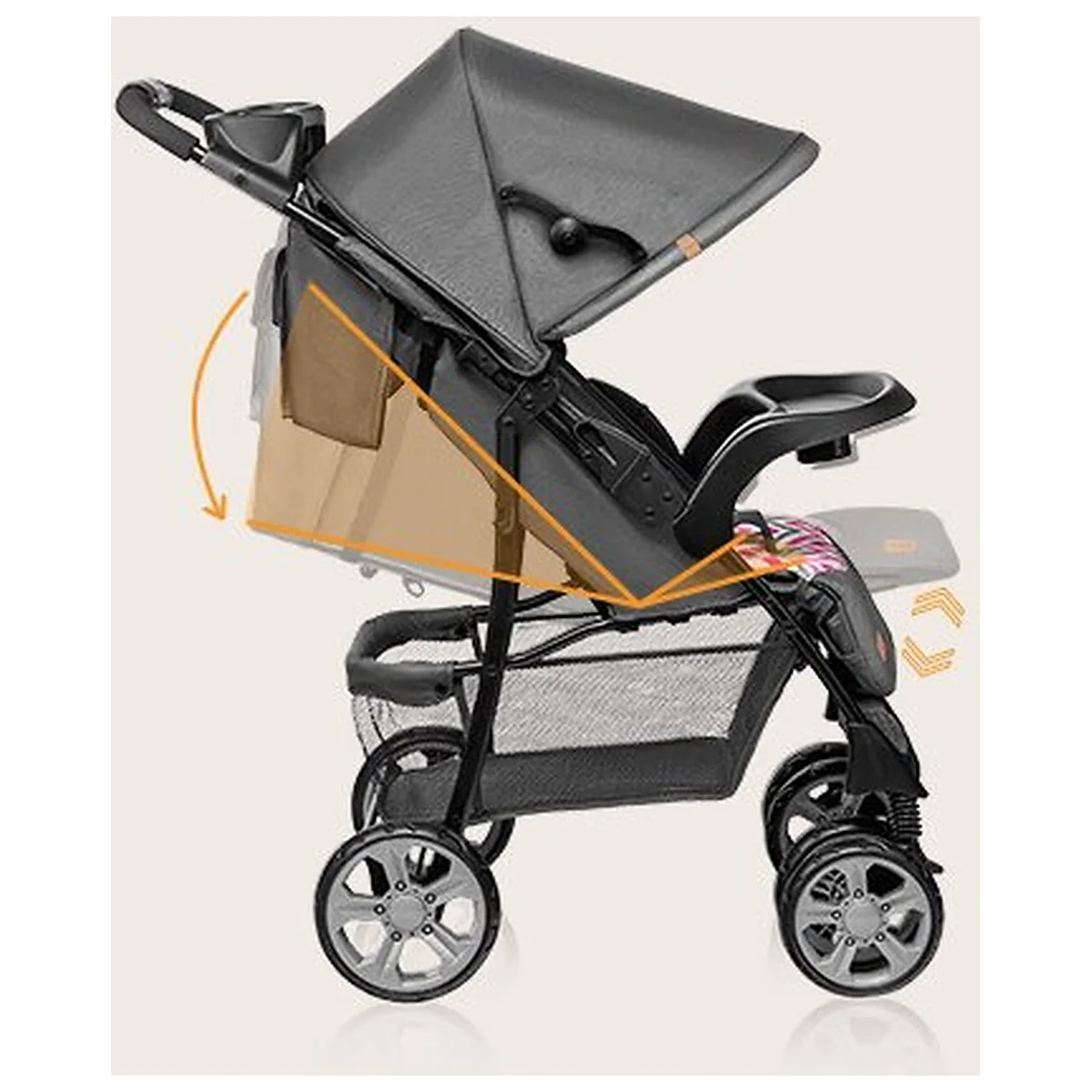Lionelo - Carucior sport Emma Plus, Cu tavita, 2 Suporturi pentru pahar, Geanta accesorii, Conform cu standardul [22]