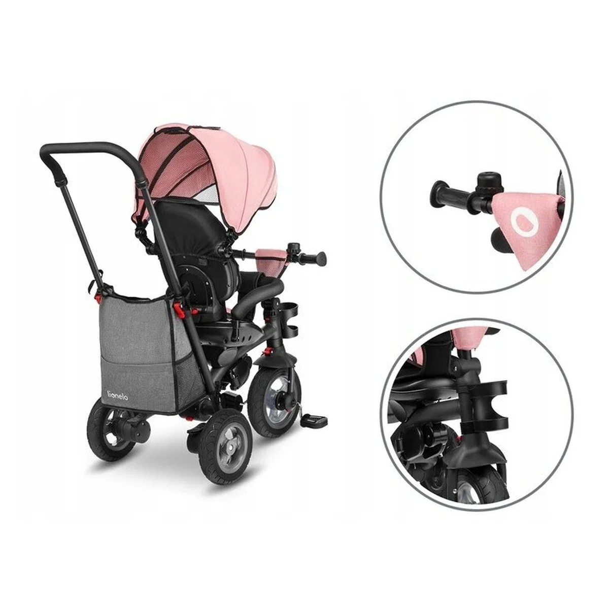 Lionelo - Tricicleta Tris, Mecanism de pedalare libera, Suport picioare, Control al directiei, Scaun reversibil, Rotire [14]