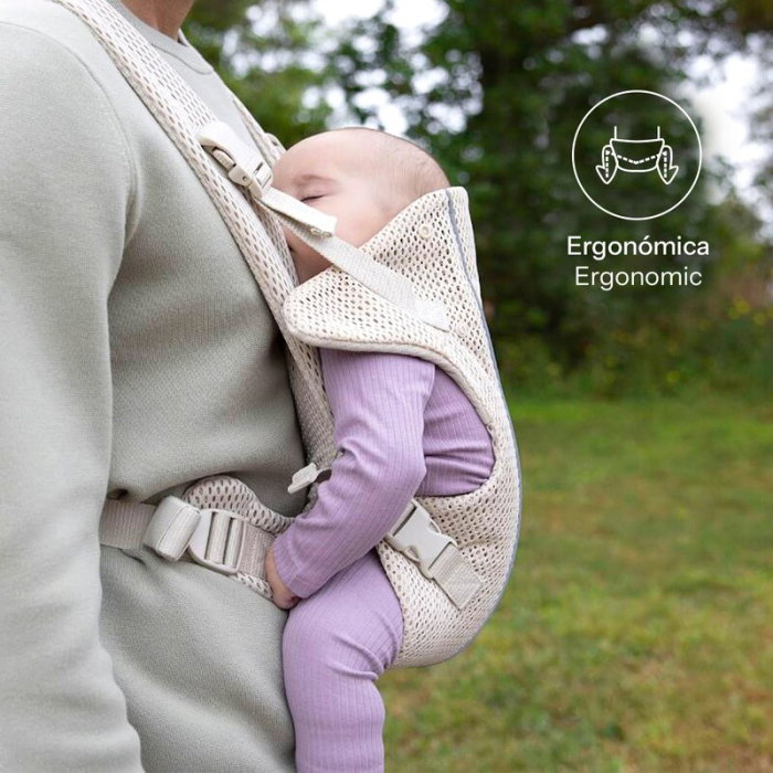 Marsupiu bebe, Jane, Dual Air, Ergonomic, De la nastere pana la 15 Kg, Sand [5]