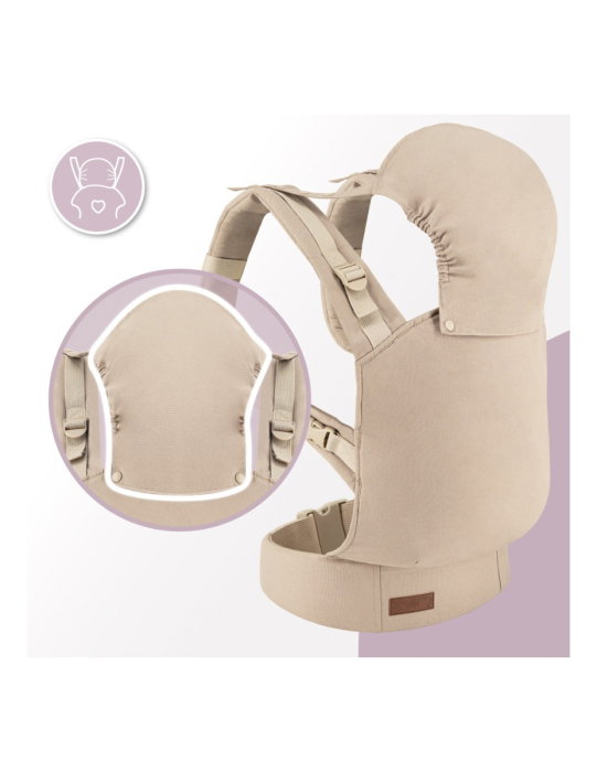 Marsupiu Collet, Momi, ergonomic, din luna a 3-a de viata pana la 15 kg, hipoalergenic, Beige [5]