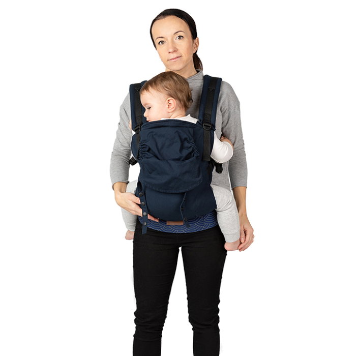 Marsupiu Collet, Momi, ergonomic, din luna a 3-a de viata pana la 15 kg, hipoalergenic, Navy Blue [3]