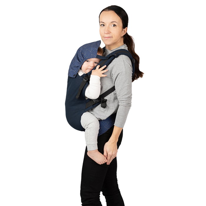 Marsupiu Collet, Momi, ergonomic, din luna a 3-a de viata pana la 15 kg, hipoalergenic, Navy Blue [4]