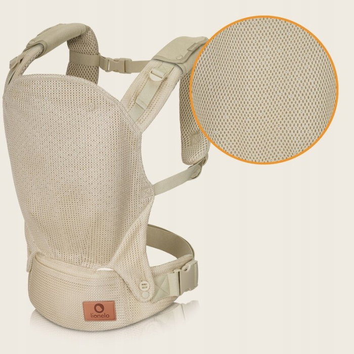 Marsupiu ergonomic, Lionelo, Margareet Air, 3 pozitii de purtare, Certificat de Institutul International pentru Displazie de Sold, 4 luni+, Pana la 20 Kg, Material respirabil 3D Air Mesh, Bej [13]