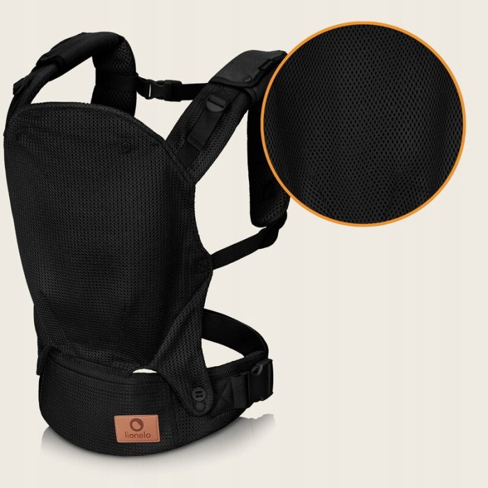 Marsupiu ergonomic, Lionelo, Margareet Air, 3 pozitii de purtare, Certificat de Institutul International pentru Displazie de Sold, 4 luni+, Pana la 20 Kg, Material respirabil 3D Air Mesh, Negru [12]