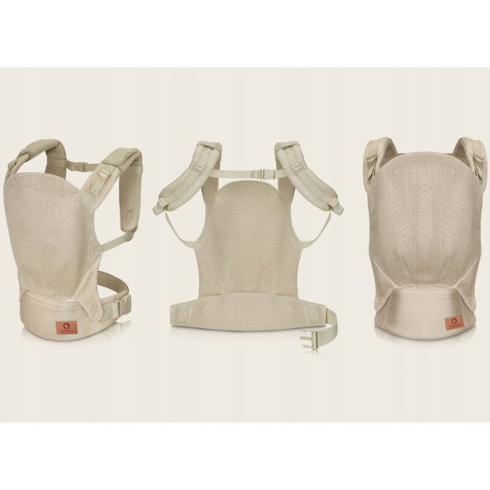 Marsupiu ergonomic, Lionelo, Margareet Air, 3 pozitii de purtare, Certificat de Institutul International pentru Displazie de Sold, 4 luni+, Pana la 20 Kg, Material respirabil 3D Air Mesh, Bej [3]