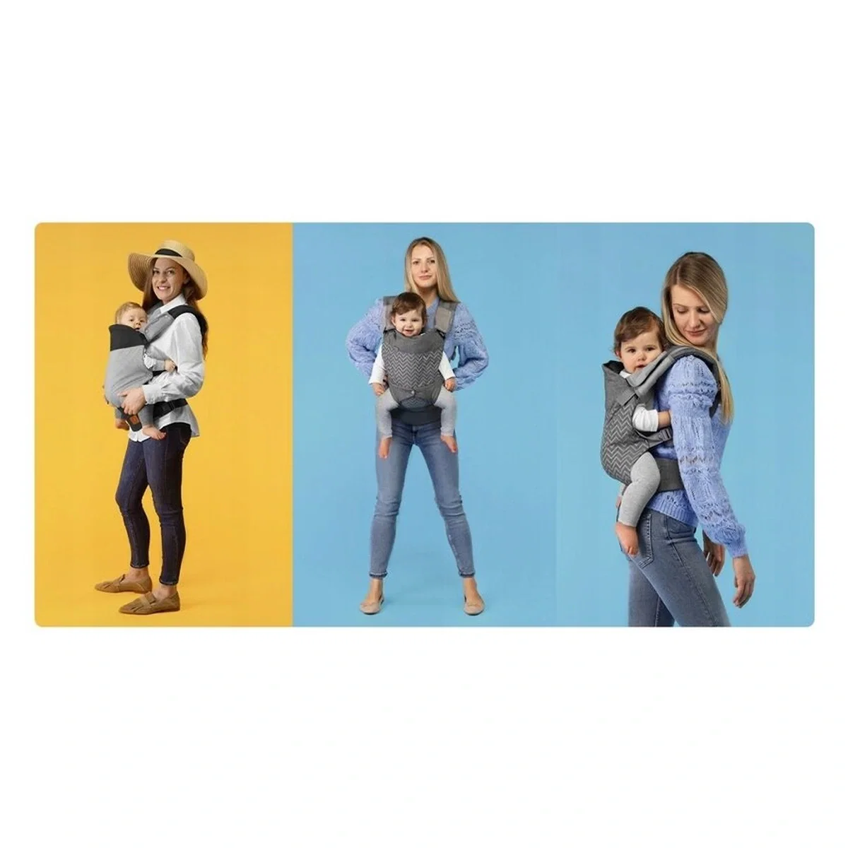 Marsupiu ergonomic Margareet, Cu 3 pozitii de transport, Cu gluga, Pana la 20 Kg, Aprobat de Institutul International [10]