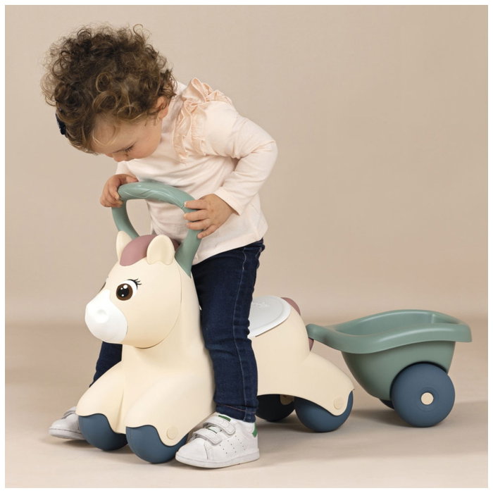 Masinuta de impins Smoby Pony cu remorca 1 an + [6]