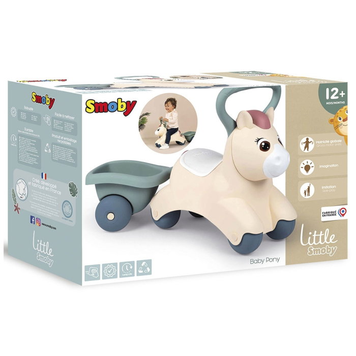 Masinuta de impins Smoby Pony cu remorca 1 an + [11]