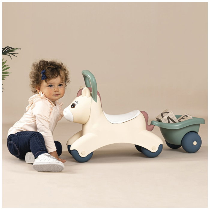 Masinuta de impins Smoby Pony cu remorca 1 an + [8]