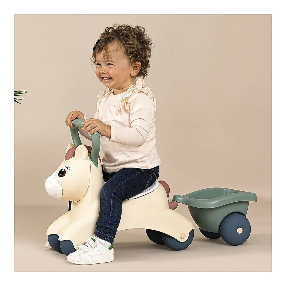 Masinuta de impins Smoby Pony cu remorca 1 an + [7]