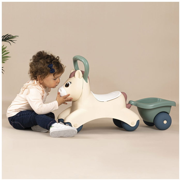 Masinuta de impins Smoby Pony cu remorca 1 an + [5]