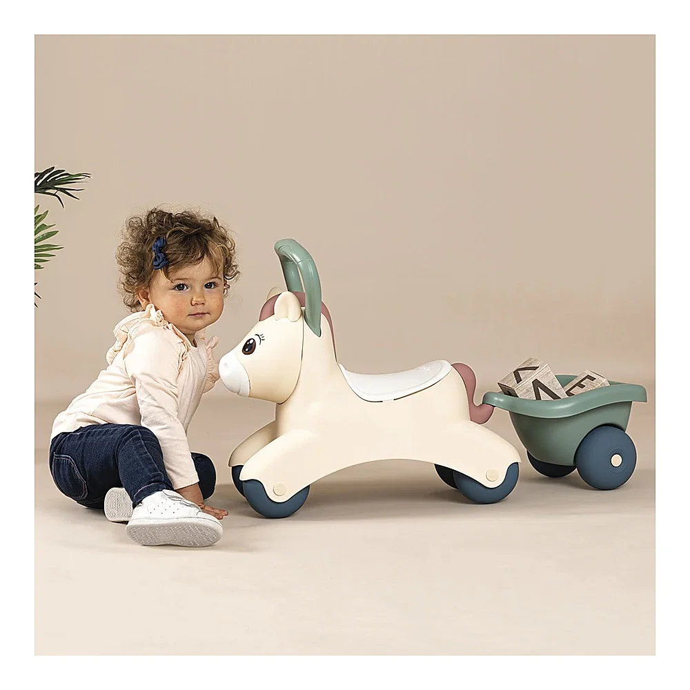 Masinuta de impins Smoby Pony cu remorca 1 an + [8]