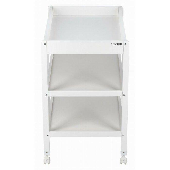 Masuta de infasat, FreeON, Mila, Din lemn, Cu 4 roti pentru transport facil, Cu 3 suprafete de depozitare, 76x54x86 cm, White [5]