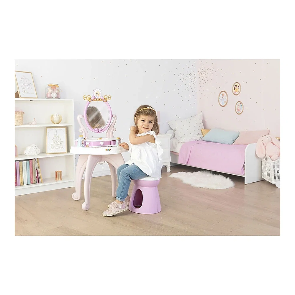 Masuta de machiaj Disney Princess 2 in 1 roz cu accesorii Smoby 3 ani [4]