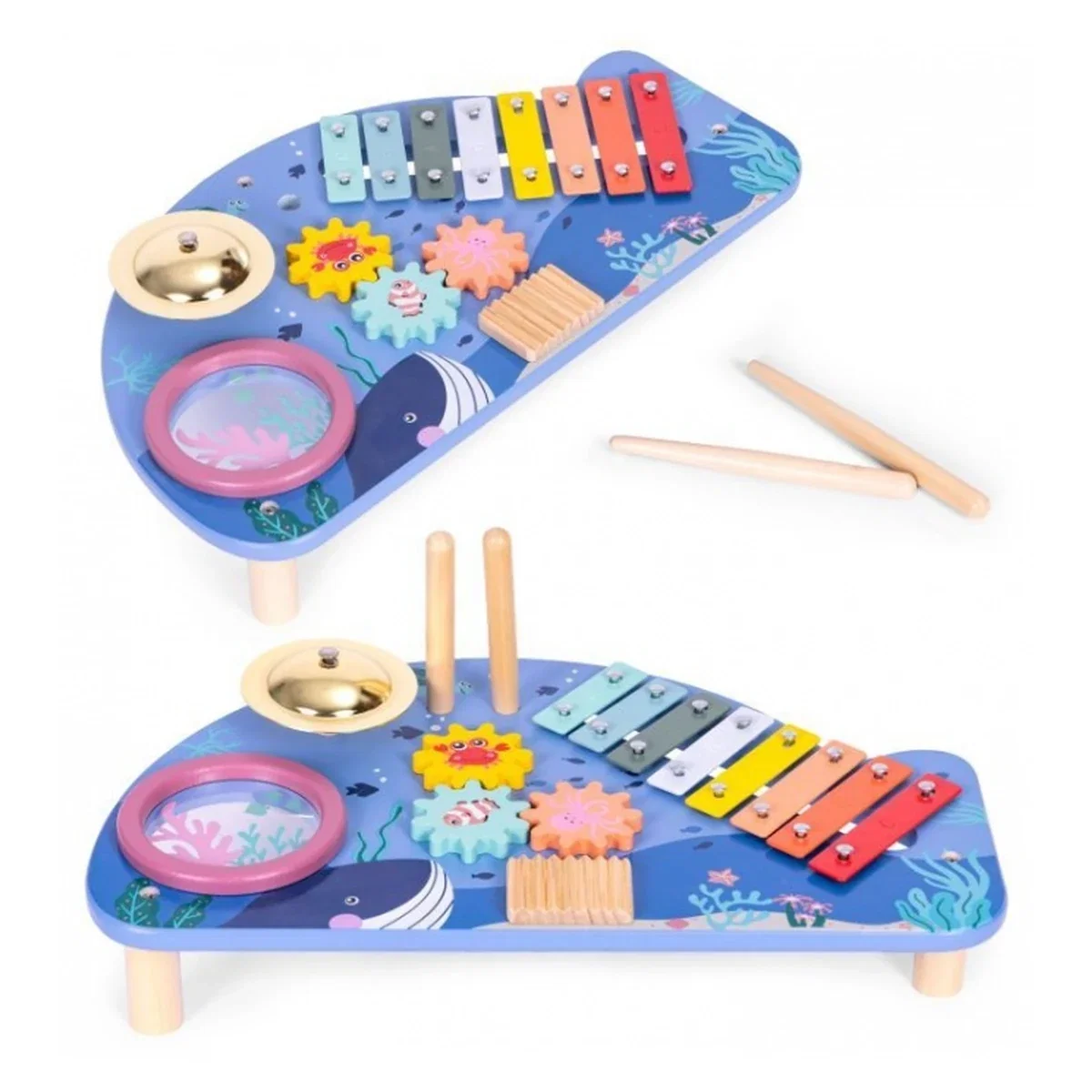 Masuta din lemn cu instrumente muzicale Ecotoys 18 luni+ [2]