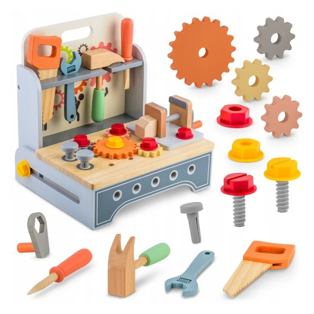 Mini atelier de lucru din lemn cu accesorii incluse, 30 x 25 x 30 cm, Ricokids 3 ani+ [6]