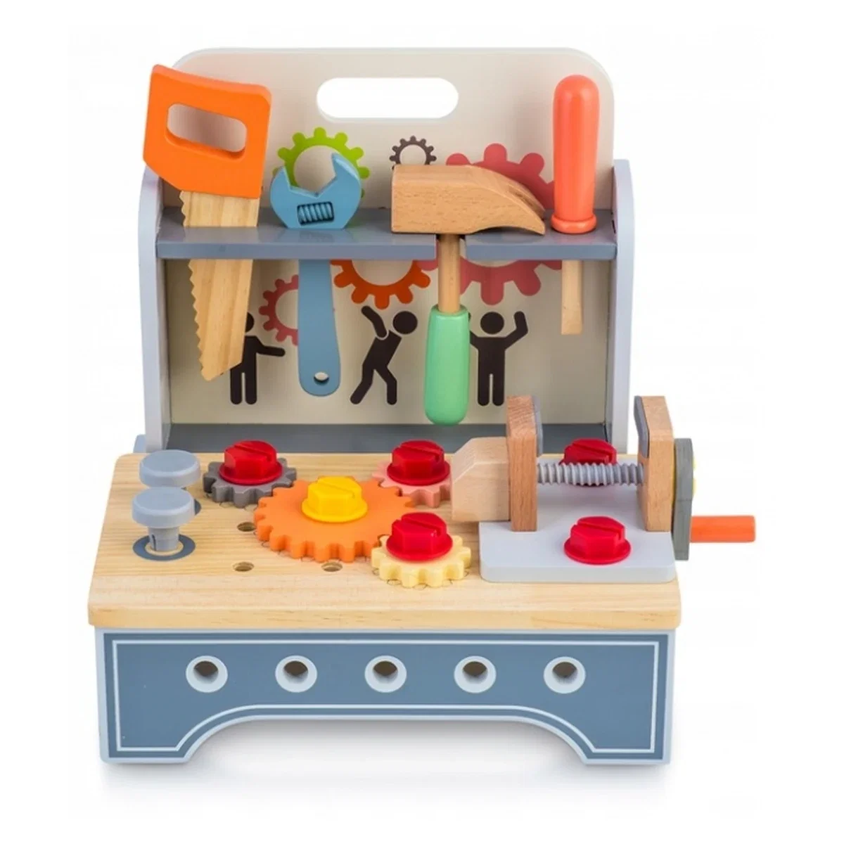 Mini atelier de lucru din lemn cu accesorii incluse, 30 x 25 x 30 cm, Ricokids 3 ani+ [2]