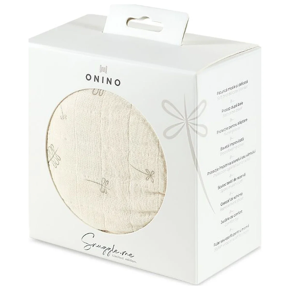 Muselina multifunctionala ONINO SNUGGLE.me, bumbac 100% organic, 120 x 120 cm, Pure Life [5]