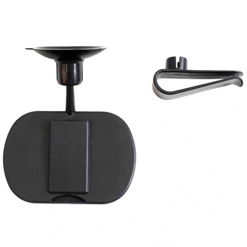 Oglinda auto retrovizoare, Petite&Mars, Rotativa 360 Oskar, Cu montare pe parbriz si la parasolare, 10 x 7 cm, Negru [2]