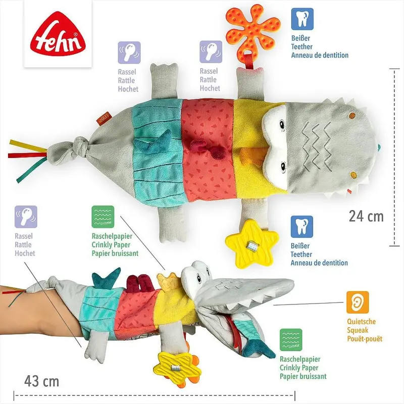 Papusa de mana Dobabydoo - Crocodil Fehn 6 luni+ [5]
