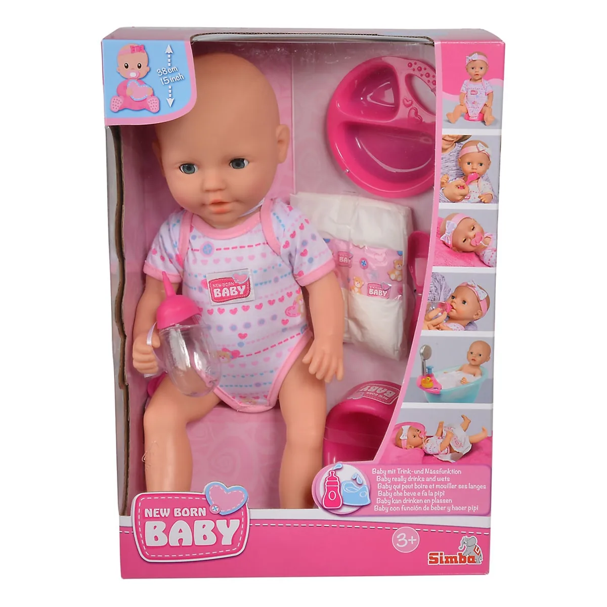 Papusa Simba New Born Baby 38 cm Bebe cu olita si accesorii 3 ani [9]