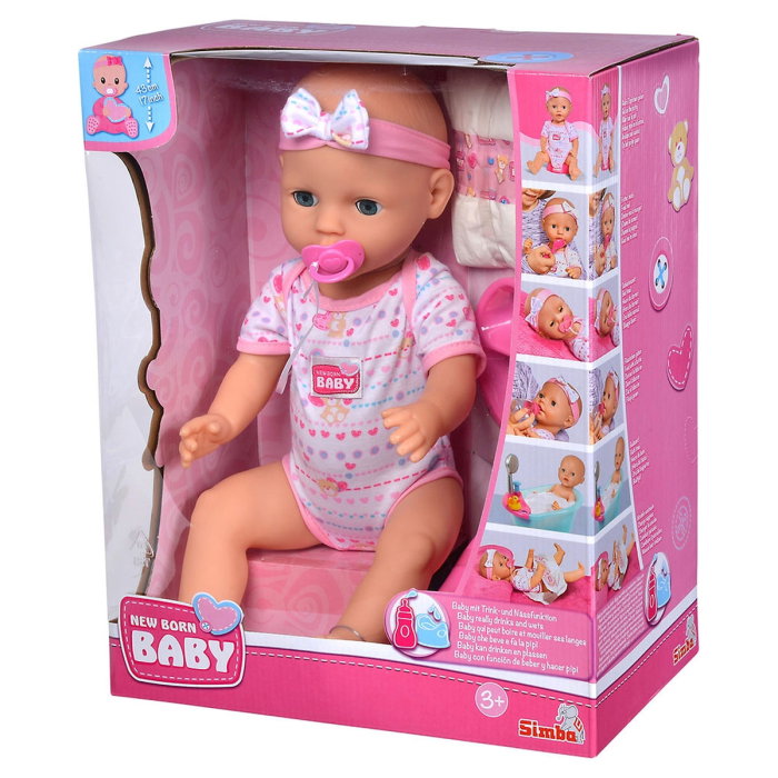 Papusa Simba New Born Baby, Baby Doll 43 cm cu accesorii 3 ani + [9]
