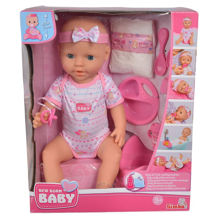 Papusa Simba New Born Baby, Baby Doll 43 cm cu accesorii 3 ani + [10]