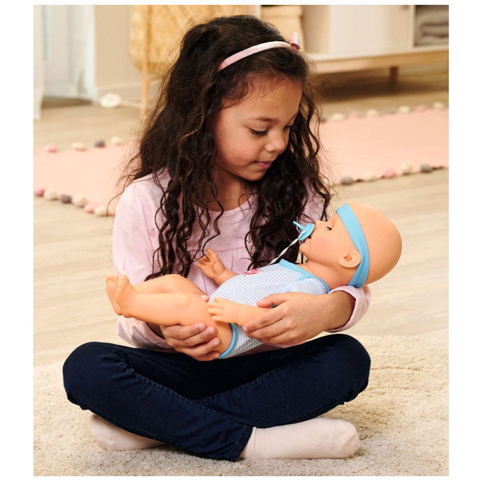 Papusa Simba New Born Baby, Baby Doll 43 cm cu accesorii albastru 3 ani + [10]