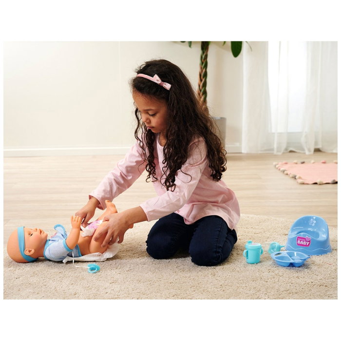 Papusa Simba New Born Baby, Baby Doll 43 cm cu accesorii albastru 3 ani + [9]
