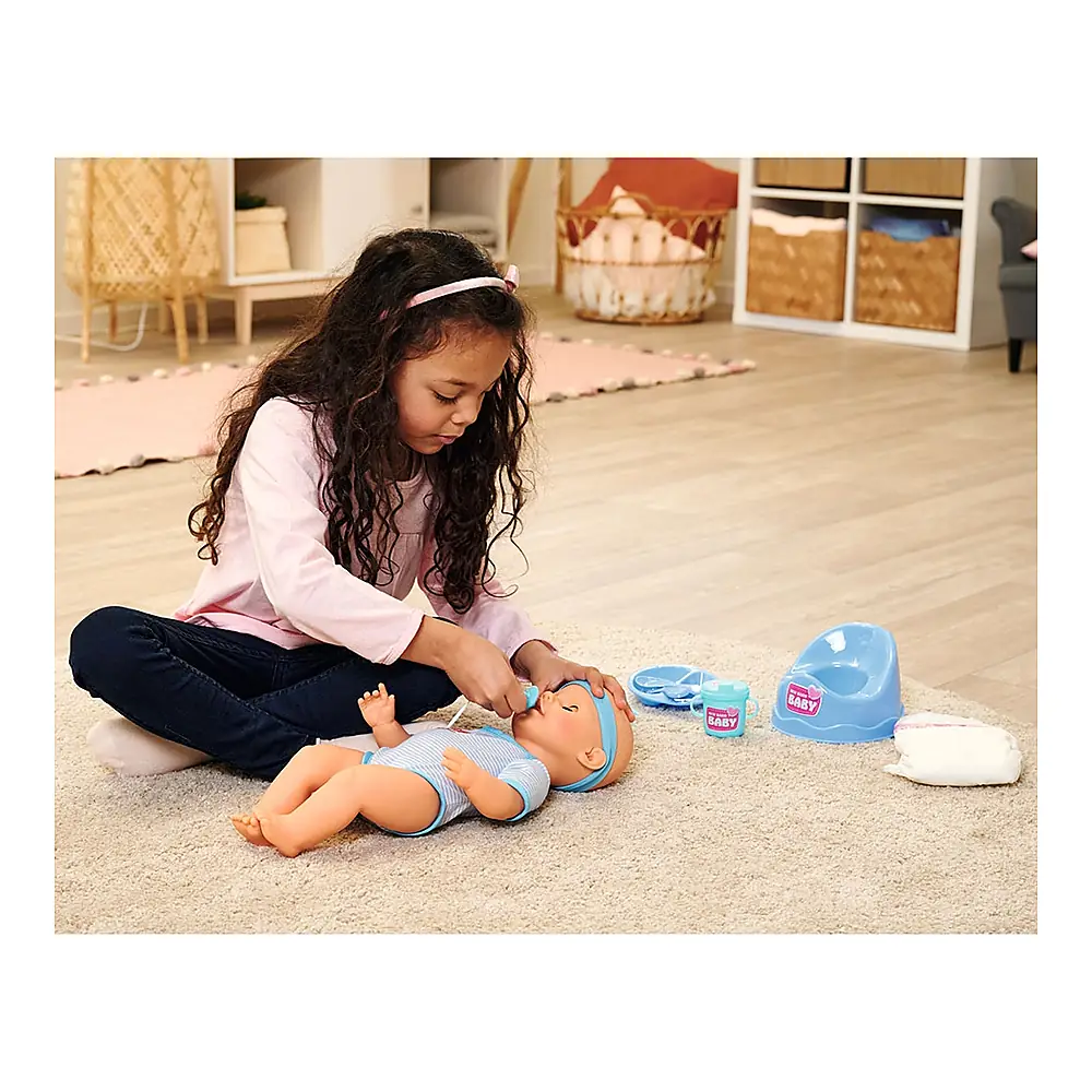 Papusa Simba New Born Baby, Baby Doll 43 cm cu accesorii albastru 3 ani + [8]