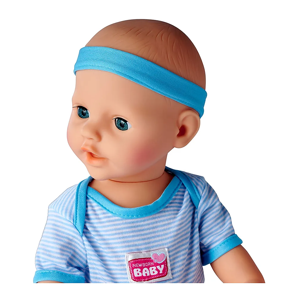 Papusa Simba New Born Baby, Baby Doll 43 cm cu accesorii albastru 3 ani + [4]