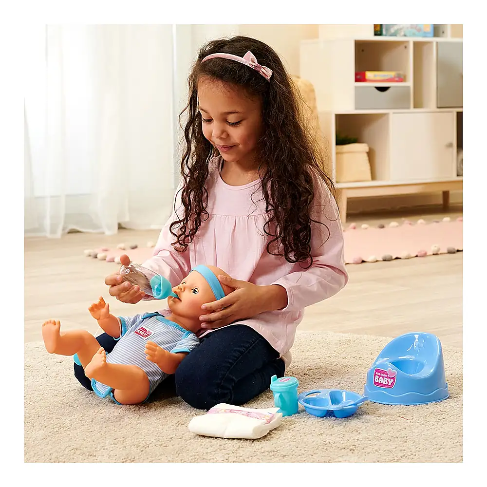 Papusa Simba New Born Baby, Baby Doll 43 cm cu accesorii albastru 3 ani + [7]