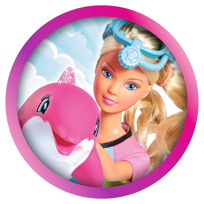Papusa Simba Steffi Love Dolphin Fun 29 cm cu delfin si accesorii 3 ani [2]