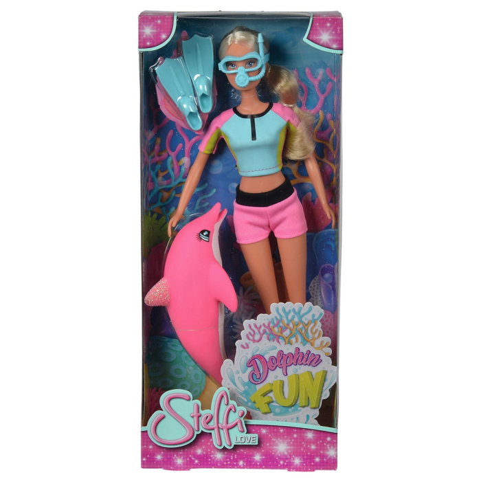 Papusa Simba Steffi Love Dolphin Fun 29 cm cu delfin si accesorii 3 ani [3]