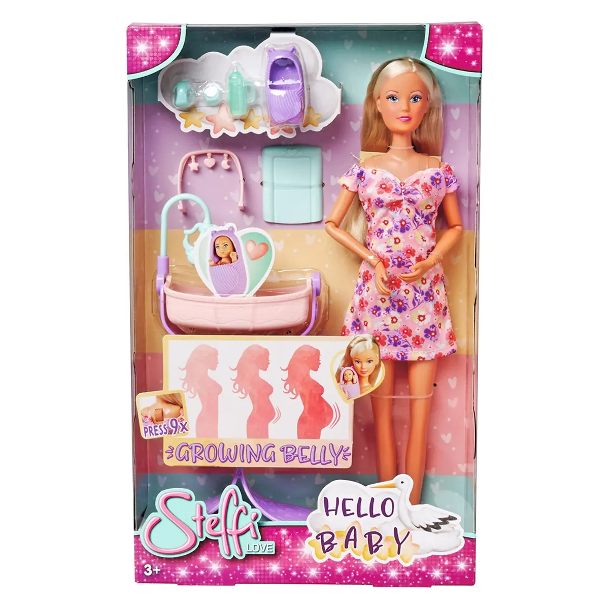Papusa Simba Steffi Love Hello Baby 29 cm cu accesorii 3 ani + [14]