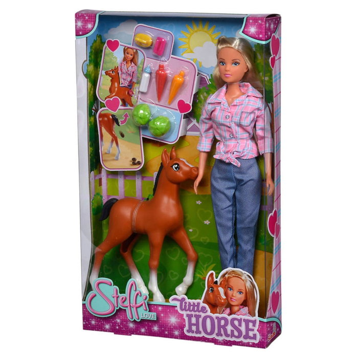 Papusa Simba Steffi Love Little Horse 29 cm cu figurina si accesorii 3 ani [5]