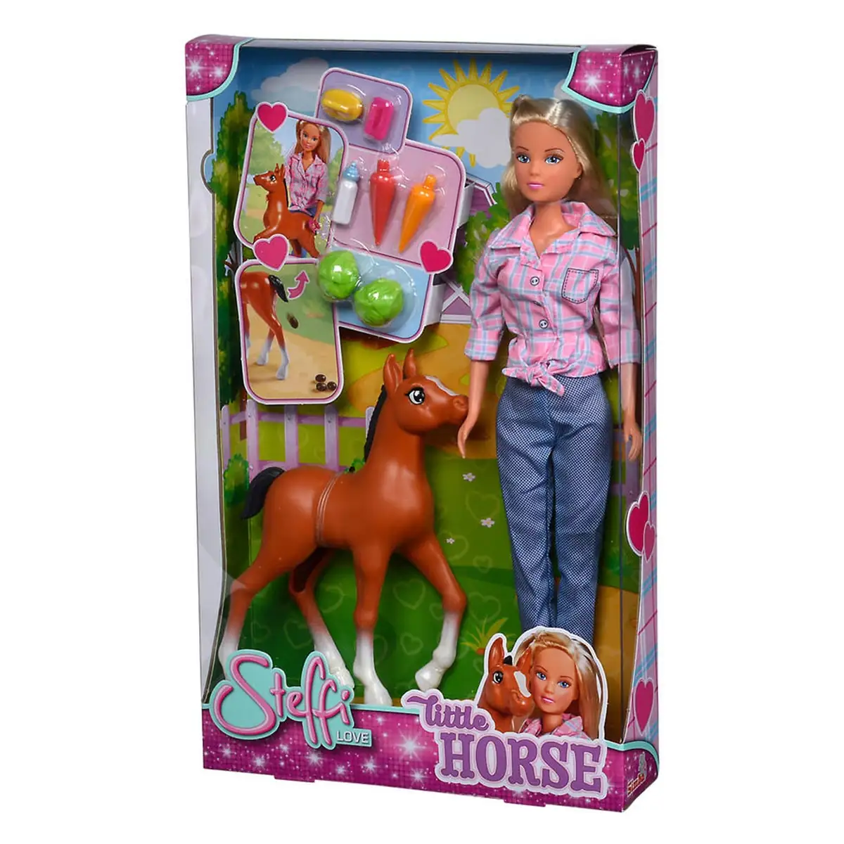 Papusa Simba Steffi Love Little Horse 29 cm cu figurina si accesorii 3 ani [5]