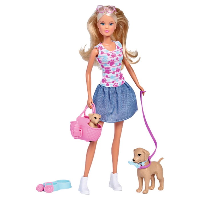Papusa Simba Steffi Love Puppy Walk 29 cm cu 2 figurine si accesorii 3 ani + [1]