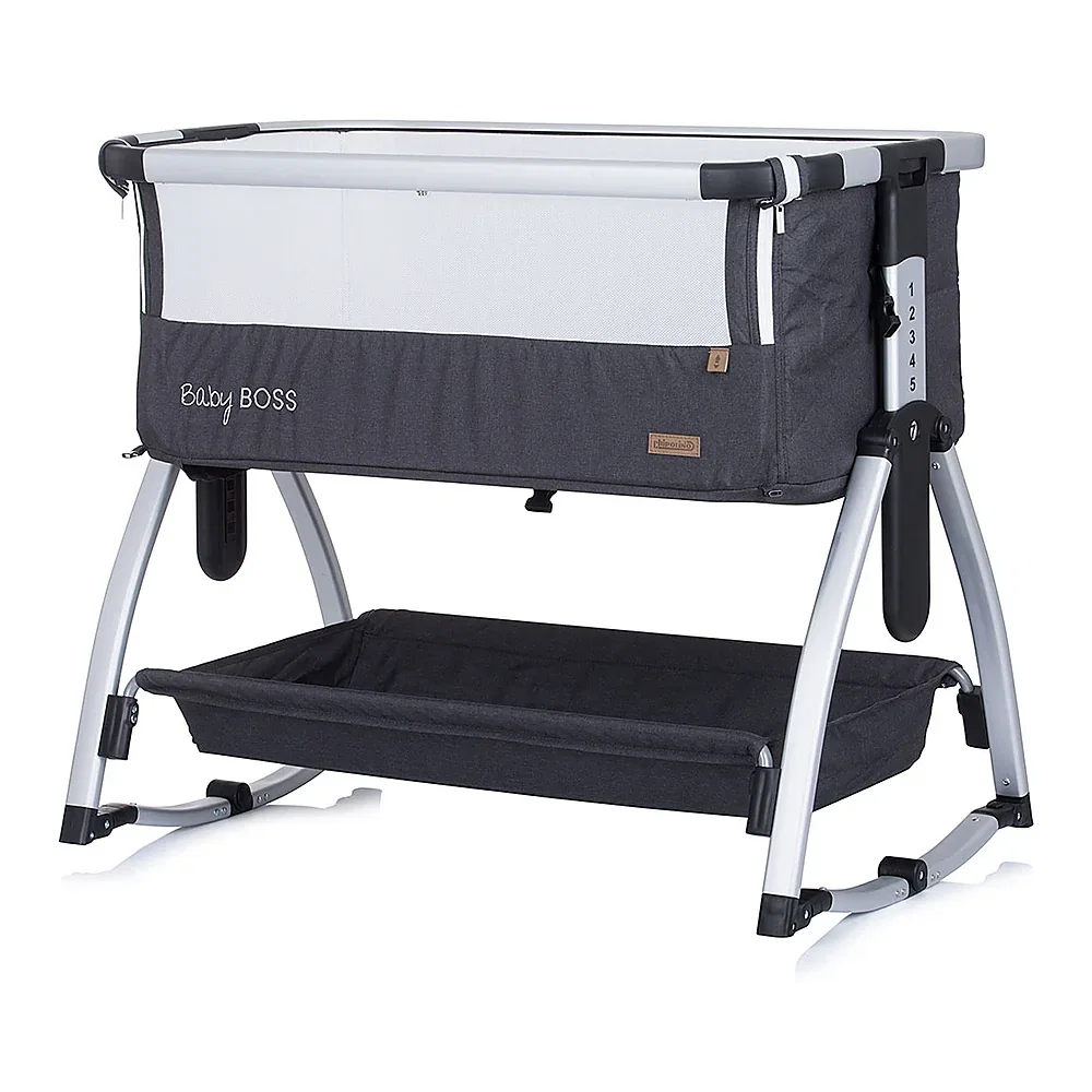 Patut Co-Sleeper Chipolino Baby Boss anthracite 6 luni [7]