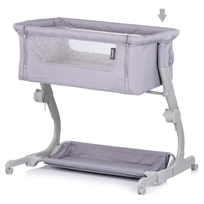 Patut co-sleeper Chipolino Eleganza cu laterala culisanta, Cloud 6 luni [4]