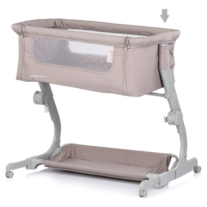 Patut co-sleeper Chipolino Eleganza cu laterala culisanta, Tiramisu 6 luni [4]