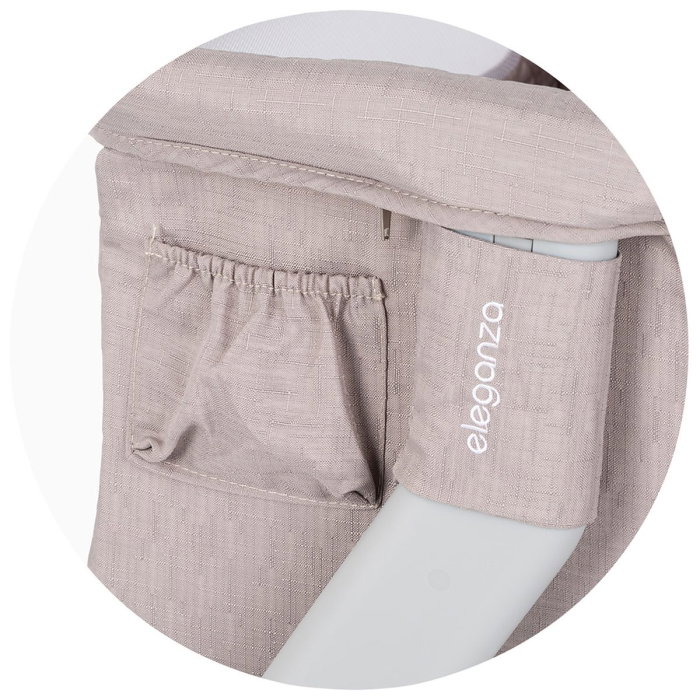 Patut co-sleeper Chipolino Eleganza cu laterala culisanta, Tiramisu 6 luni [7]