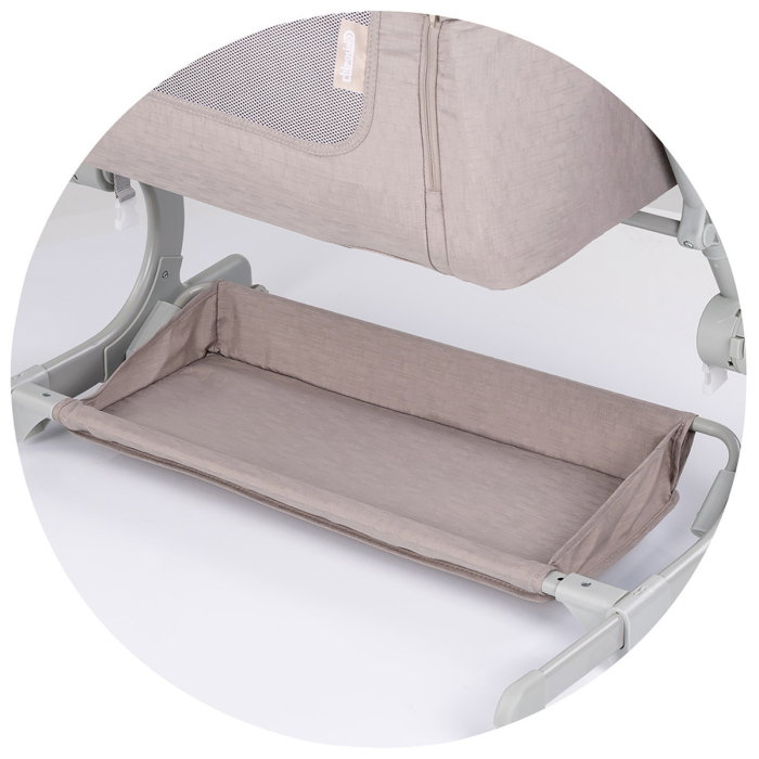 Patut co-sleeper Chipolino Eleganza cu laterala culisanta, Tiramisu 6 luni [6]