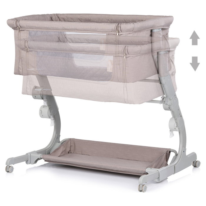 Patut co-sleeper Chipolino Eleganza cu laterala culisanta, Tiramisu 6 luni [3]