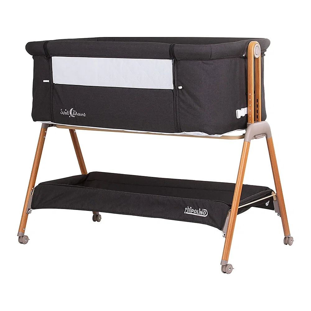 Patut Co-Sleeper Chipolino Sweet Dreams graphite wood 6 luni [1]